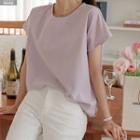 Plain Cap-sleeve Dip-back Top