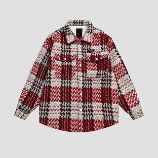 Tweed Plaid Shirt Jacket