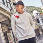 Fish Embroidered Long-sleeve Sweatshirt