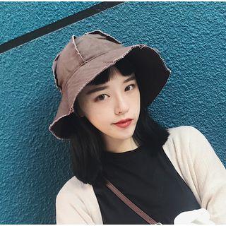 Frayed Trim Bucket Hat