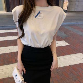 Crop Tank Top / Asymmetrical Midi Pencil Skirt