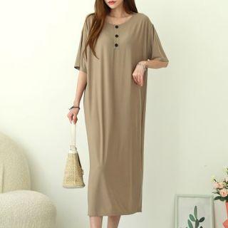 Boxy Long Henley Dress