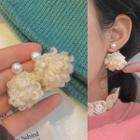 Faux Pearl Pom Pom Dangle Earring 1 Pair - 1001a - Off-white - One Size
