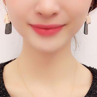 Alloy Disc Pendant Necklace 01 - Black - One Size