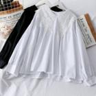 Lace Sailor-collar Loose-fit Blouse