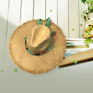 Floral Ribbon Accent Straw Hat