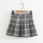 Plaid Pleated A-line Mini Skirt