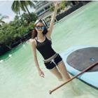 Set: Tipped Tankini Top + Swim Shorts
