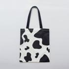 Milk Cow Print Canvas Shopper Bag White - One Size