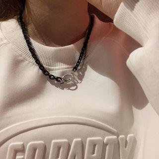 Chain Necklace Black & Silver - One Size