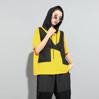 Two Tone Oversize Cargo Zip Top
