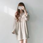 Long-sleeve Cable-knit Dress / Camisole