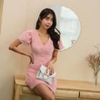 Short-sleeve Faux-fur Dress