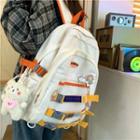 Set: Applique Mesh Panel Backpack + Bag Charm