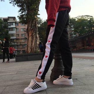 Heart Embroidered Sweatpants