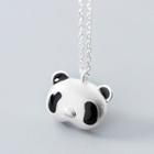 925 Sterling Silver Panda Pendant Necklace Silver - One Size