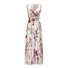 Sleeveless V-neck Floral Maxi Chiffon Sundress