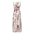 Sleeveless V-neck Floral Maxi Chiffon Sundress