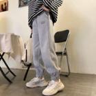 Drawstring Sweatpants Light Gray - One Size