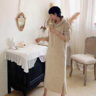 Long Corduroy Hoodie Dress