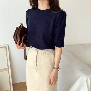 Short-sleeve Lightweight Knit Top