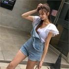 V-neck Layered-sleeve Top