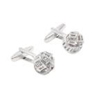 Fashion Simple Chinese Knot Hollow Twist Cufflinks Silver - One Size