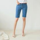 Fray-hem Summer Denim Shorts