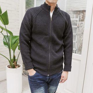 Plus Size Zip-up Knit Jacket