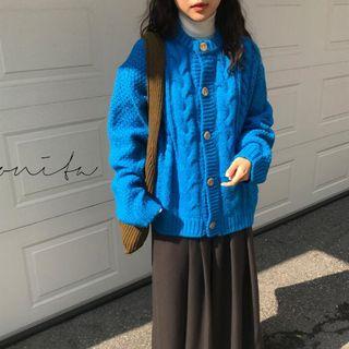 Cable-knit Cardigan/ Maxi Knit Skirt