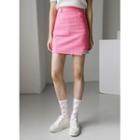 Letter-trim Pencil Miniskirt With Inset Short
