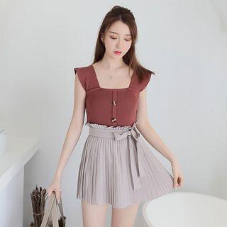 Square-neck Knitted Tank Top