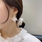 Flower Faux Pearl Dangle Earring 1 Pair - Earring - Gold Coin - White - One Size