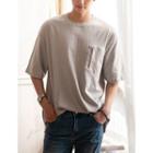 Zip-pocket Front Boxy T-shirt