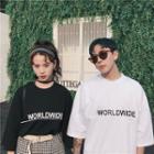 Couple Matching Letter 3/4-sleeve T-shirt