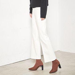 Tab-front Boot-cut Pants