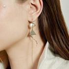 Alloy Disc & Triangle Fringed Earring 1 Pair - Gold - One Size