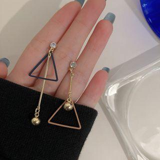 Rhinestone Triangle Asymmetrical Dangle Earring
