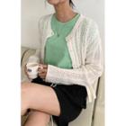 Boucl  Cable-knit Cardigan