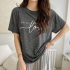 L Me Letter Linen Blend T-shirt One Size