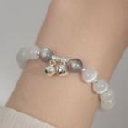 Faux Cat Eye Stone Bell Sterling Silver Bracelet 1 Pc - White - One Size