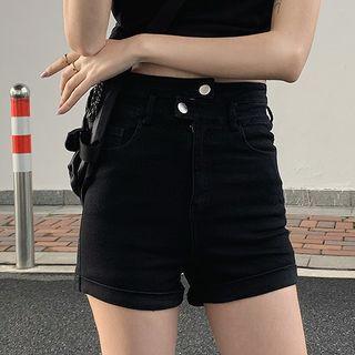 Elbow-sleeve Top / Denim Shorts