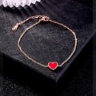 Rose Gold Plated Heart Anklet