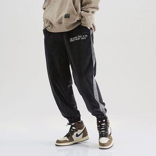 High-waist Color Block Letter Printed Harem Pants