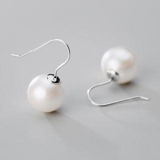 Faux Pearl Drop 925 Sterling Silver Earring 1 Pair - S925 Silver - As Shown In Figure - One Size