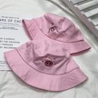 Embroidered Bucket Hat Pink - One Size
