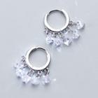 925 Sterling Silver Faux Crystal Fringed Earring 1 Pair - S925 Silver - One Size