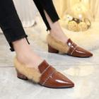 Fluffy Panel Pointed Flats