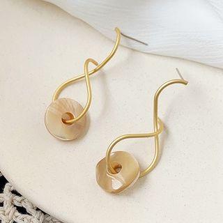 Resin Hoop Alloy Drop Earring