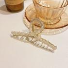 Faux Pearl Alloy Hair Clamp 1pc - Gold & White - One Size